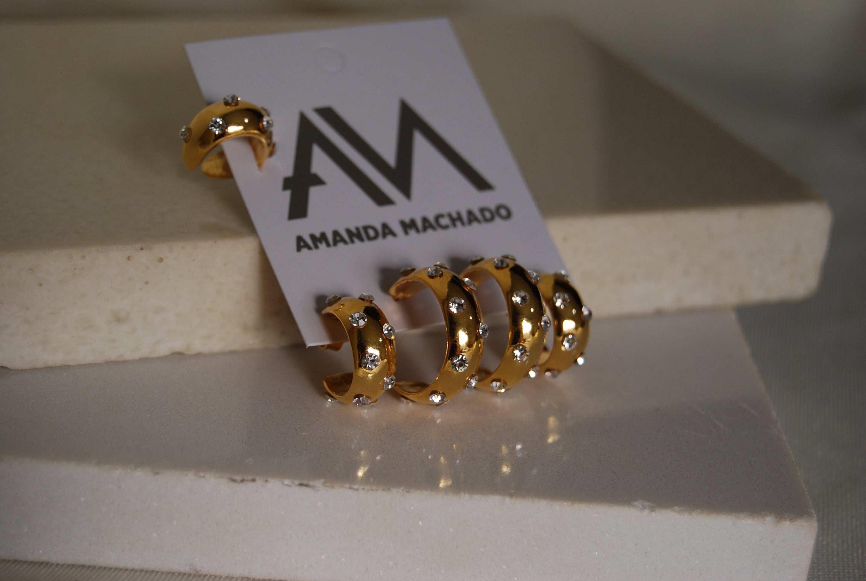 Argollas Gota Cristal + Piercing Fake